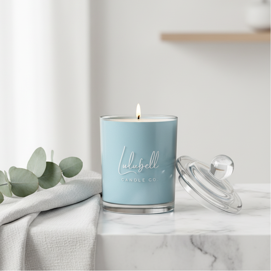 Blue Lulubell Candle Lifestyle